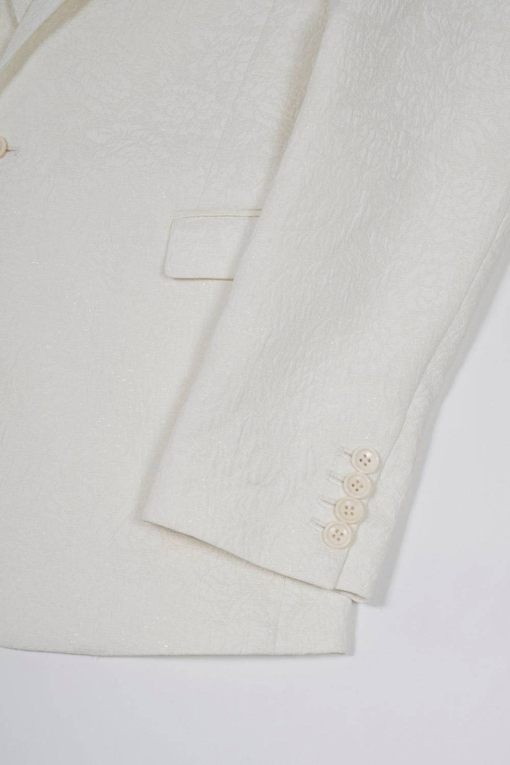 Fukre Rose Jaggard Narrow Peaked Lapel 1B Jacket Cream