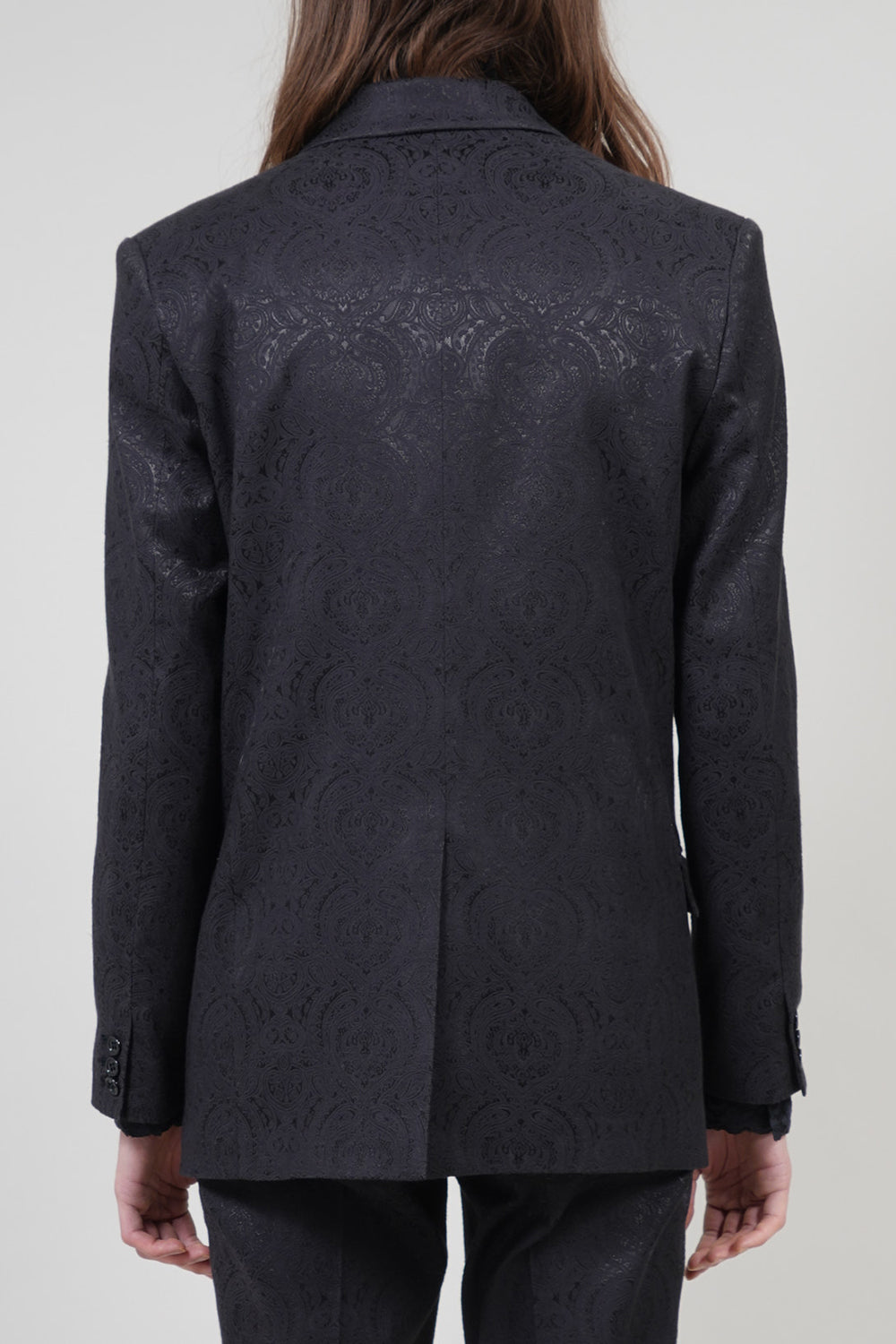 Shiny Owner Jaggard Peaked Lapel 1B Jacket Black