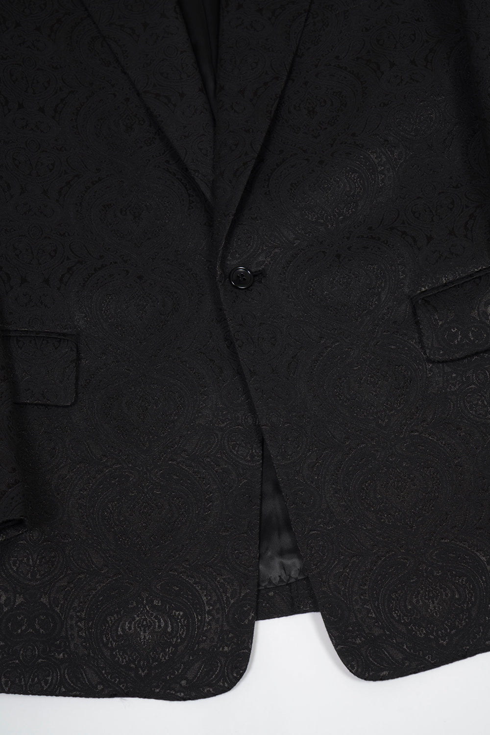 Shiny Owner Jaggard Peaked Lapel 1B Jacket Black