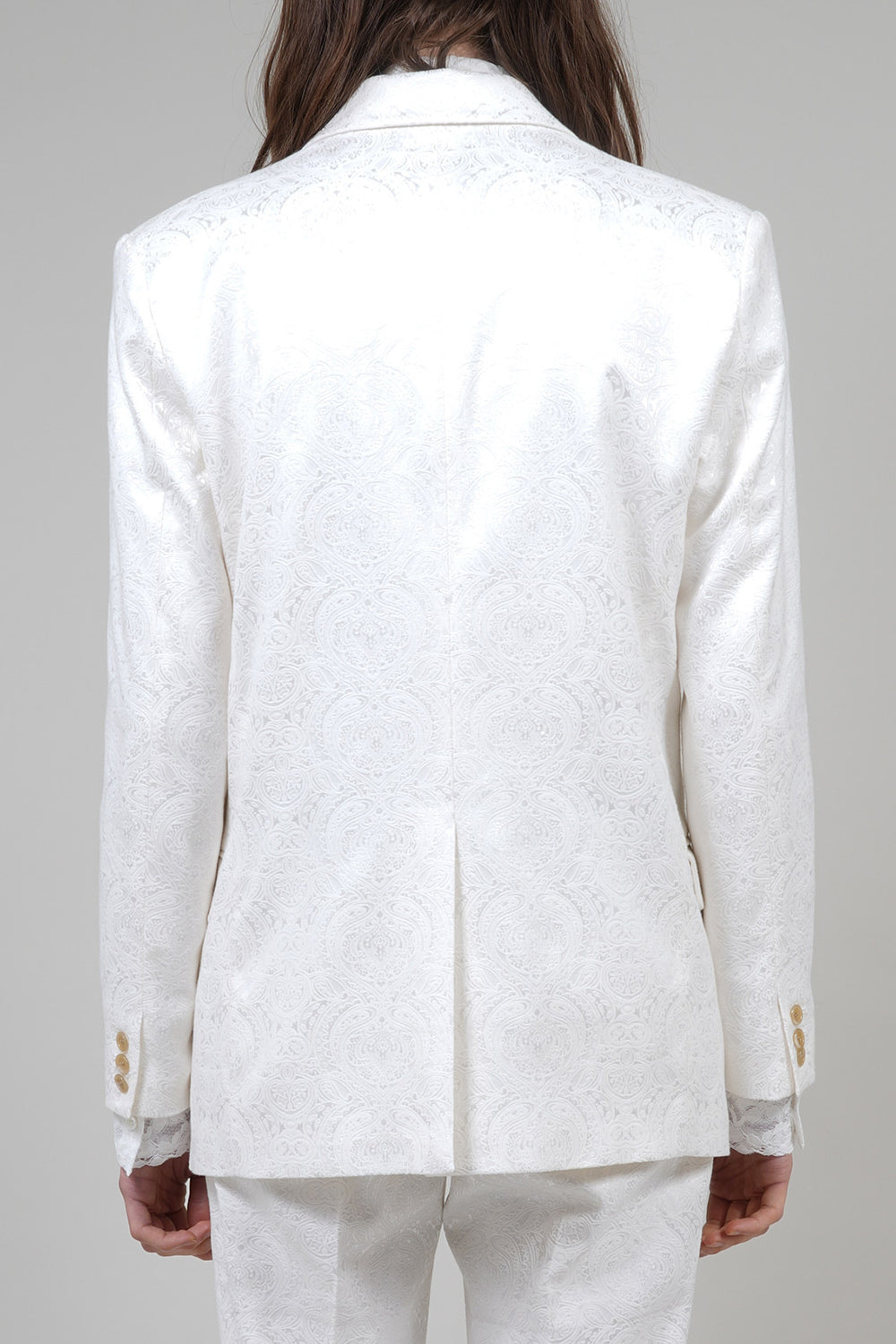 Shiny Owner Jaggard Peaked Lapel 1B Jacket Cream