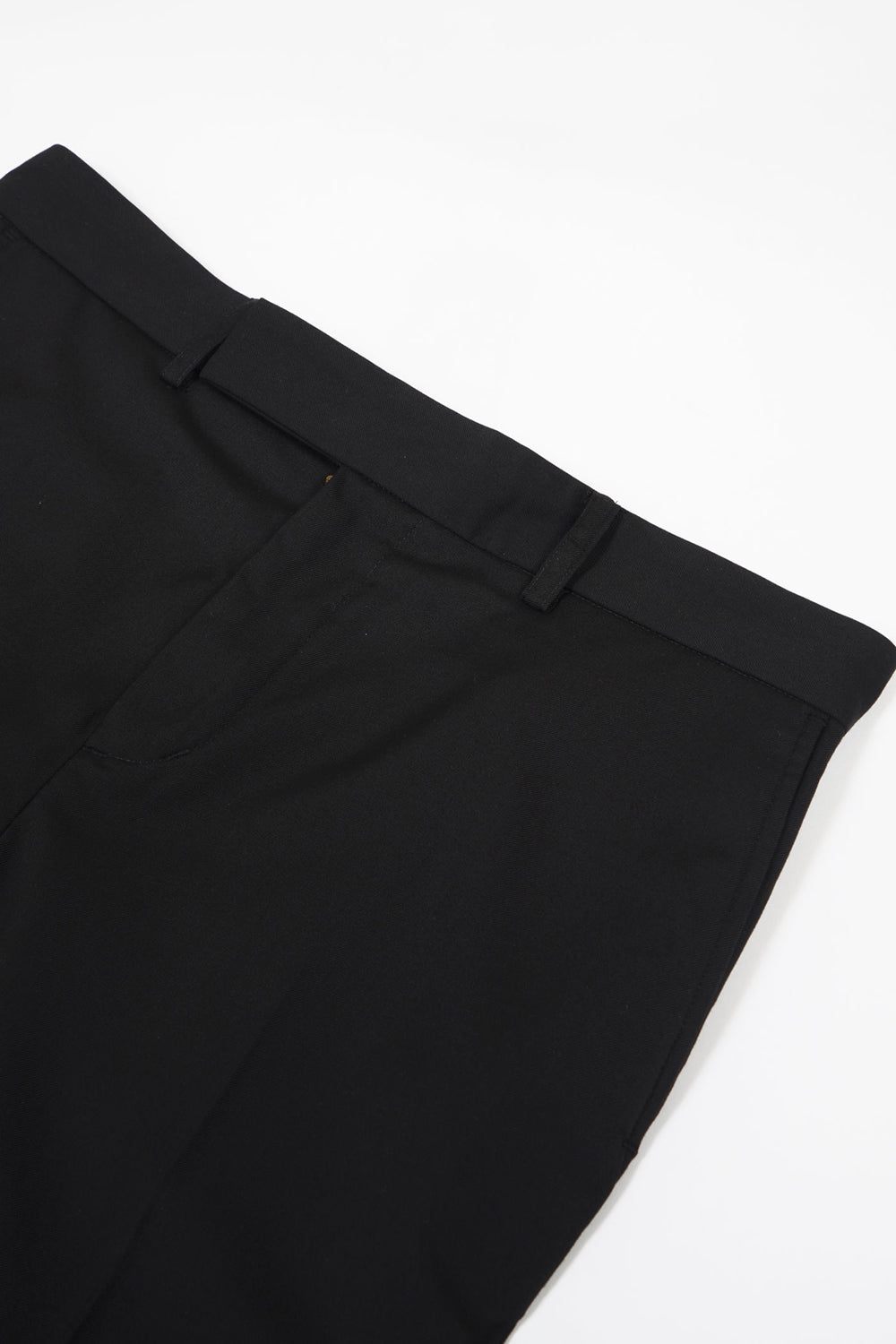 T/R Stretch Twill Fastener Slit Trousers Black