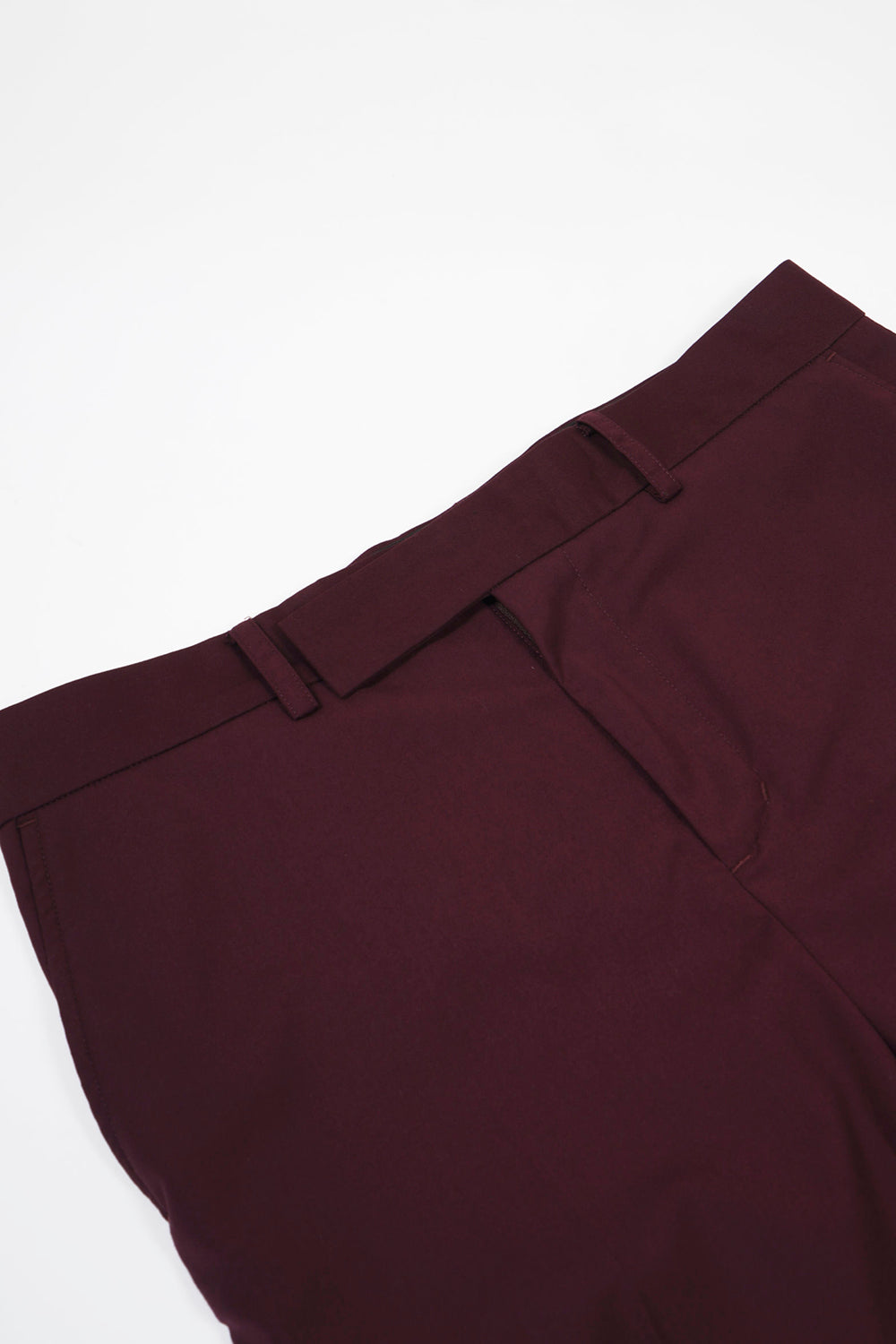 T/R Stretch Twill Fastener Slit Trousers Bordeaux