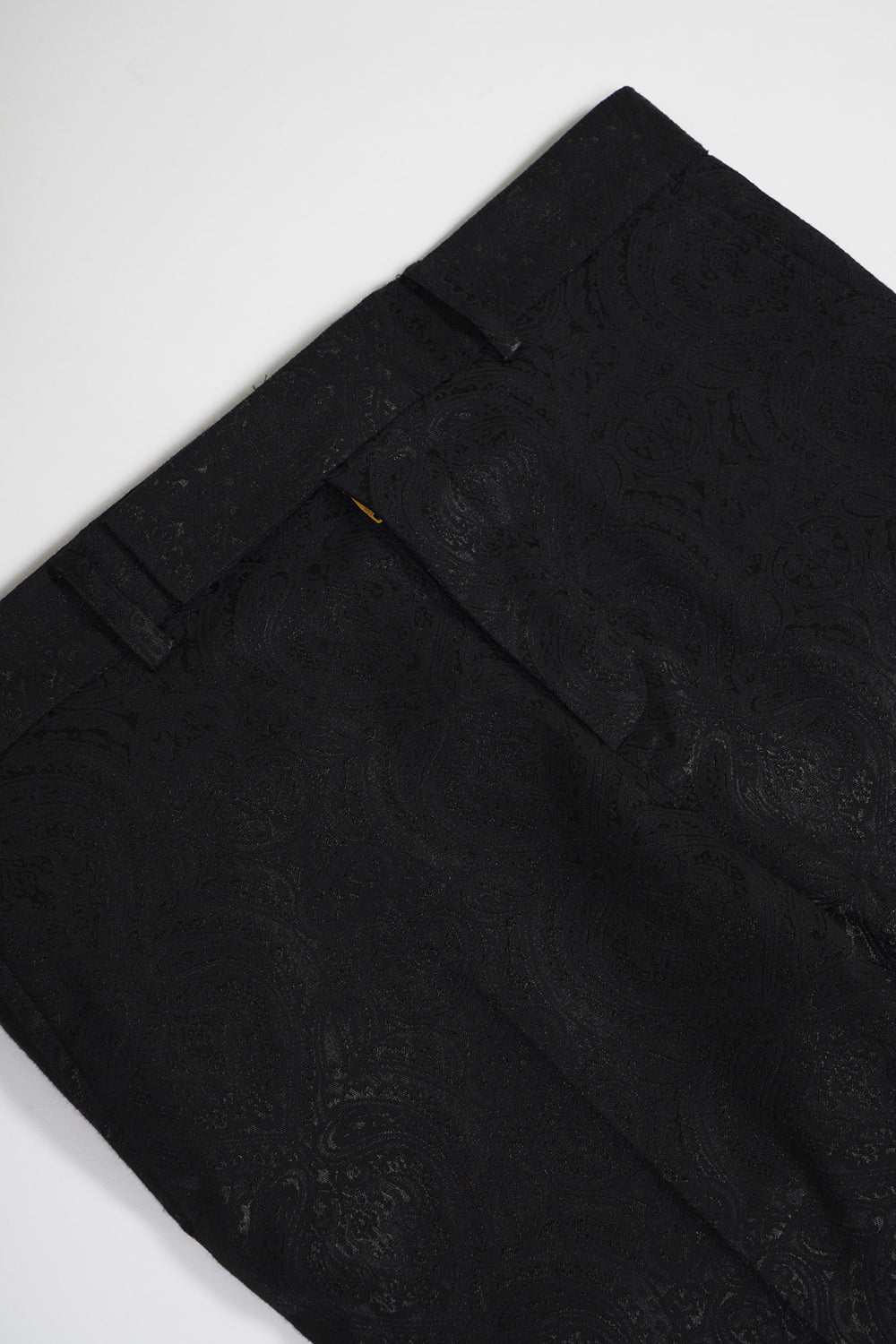 Shiny Owner Jaggard  Fastener Slit Pants Black