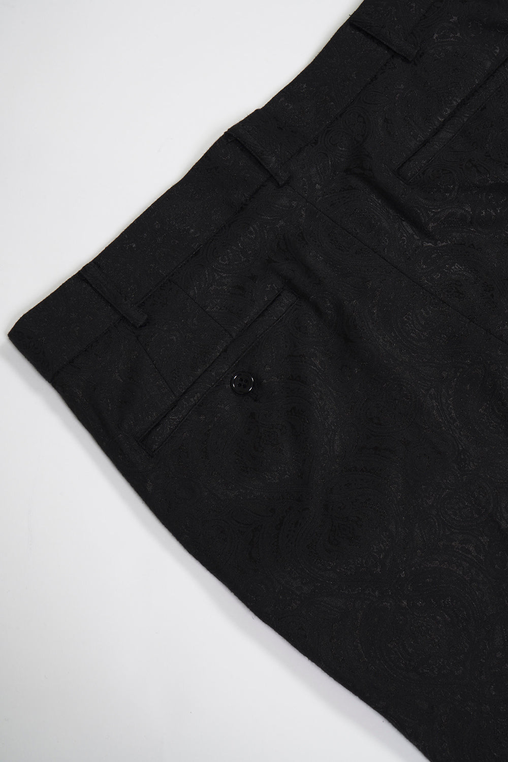 Shiny Owner Jaggard  Fastener Slit Pants Black