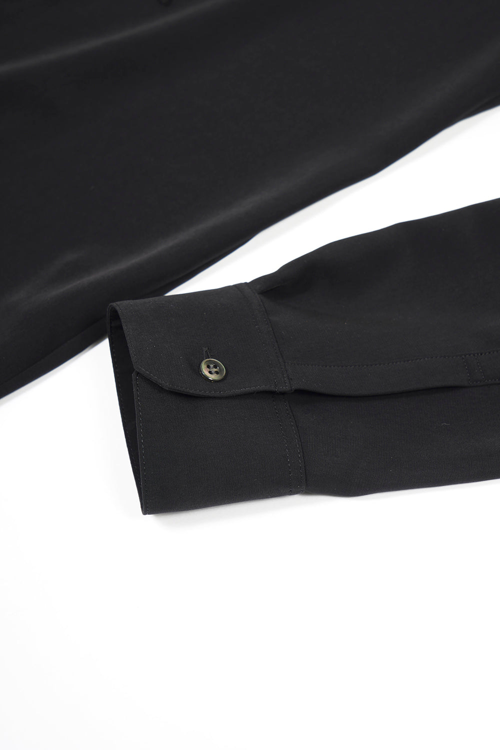 Drape Faille Ruffle Shirt Black