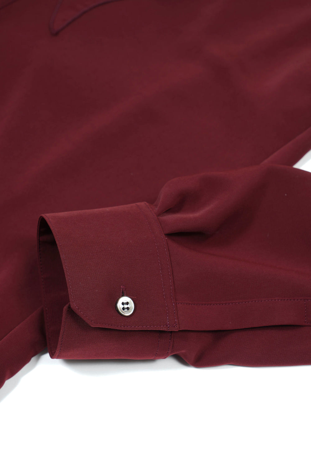 Drape Faille Ruffle Shirt Bordeaux