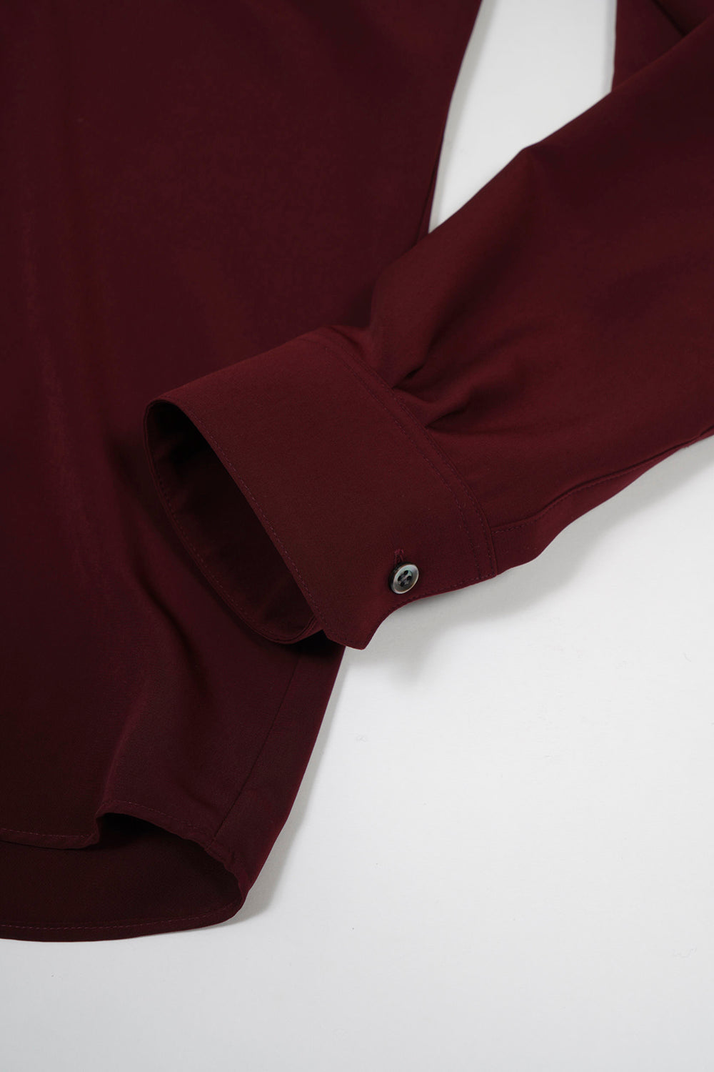 Drape Faille Bow Collar Shirt Bordeaux