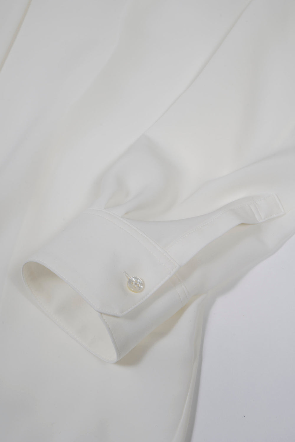 Drape Faille Bow Collar Shirt Off White