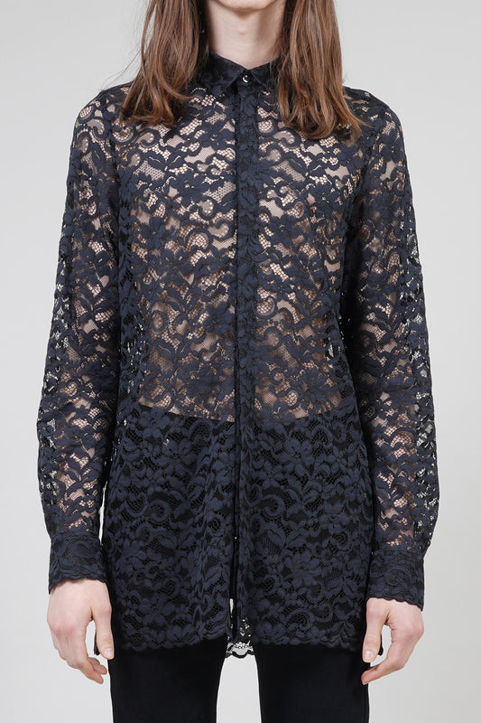 Dendrobium Race Regular Lace Shirt Black