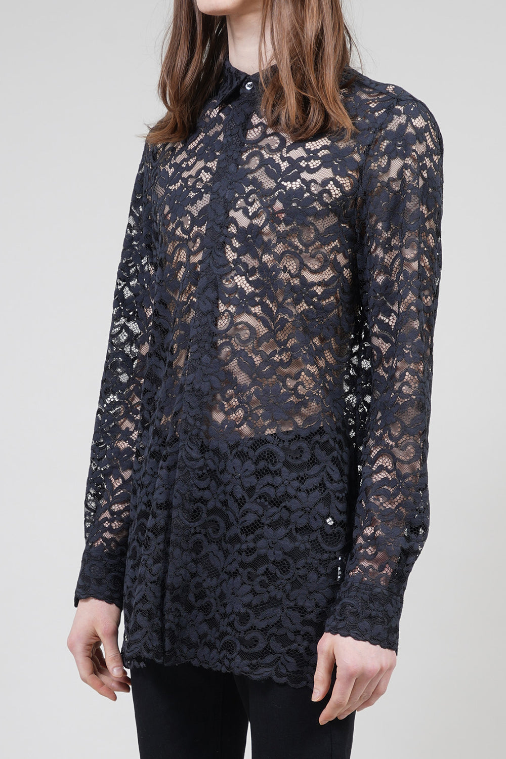 Dendrobium Race Regular Lace Shirt Black