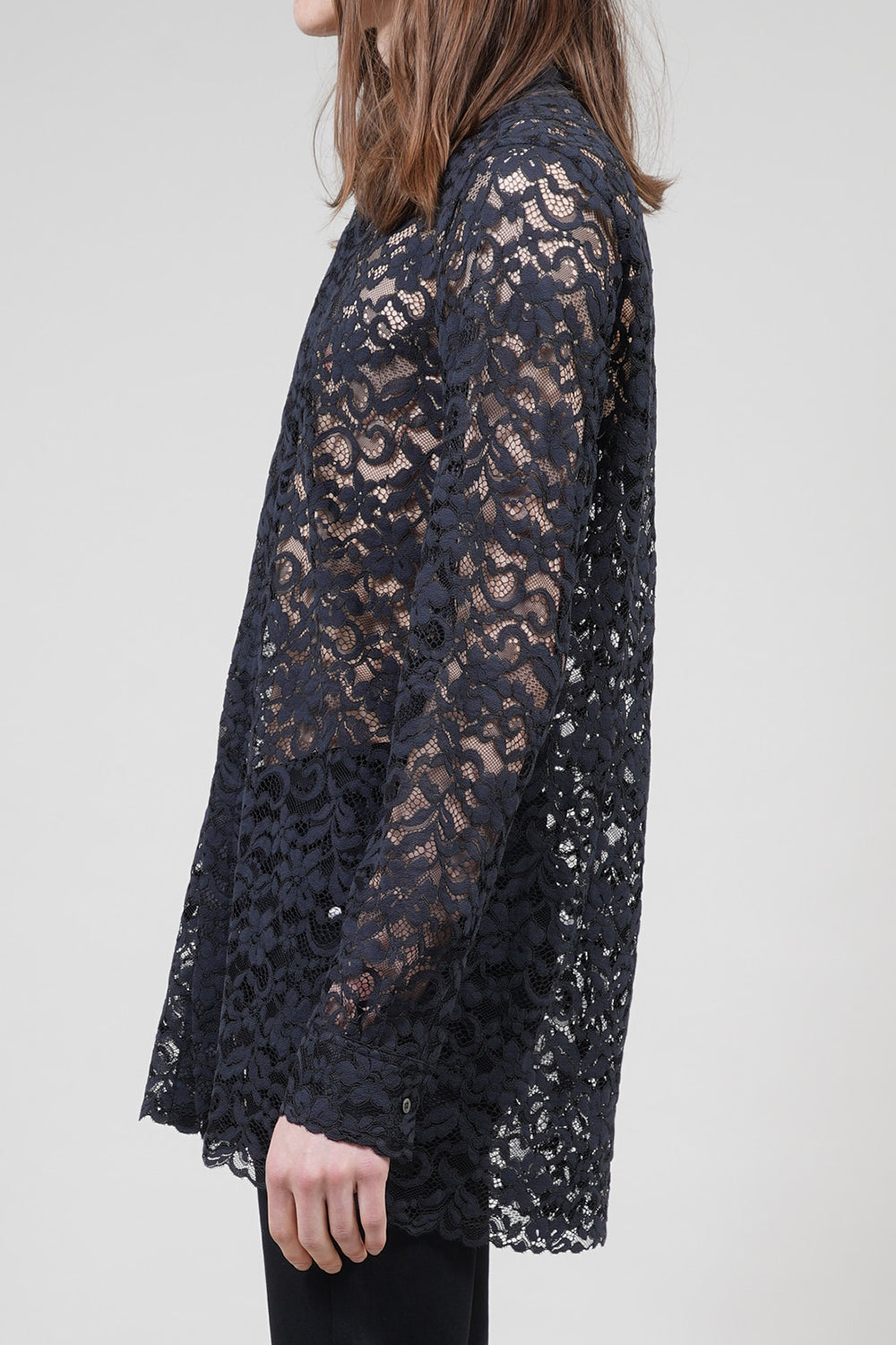 Dendrobium Race Regular Lace Shirt Black