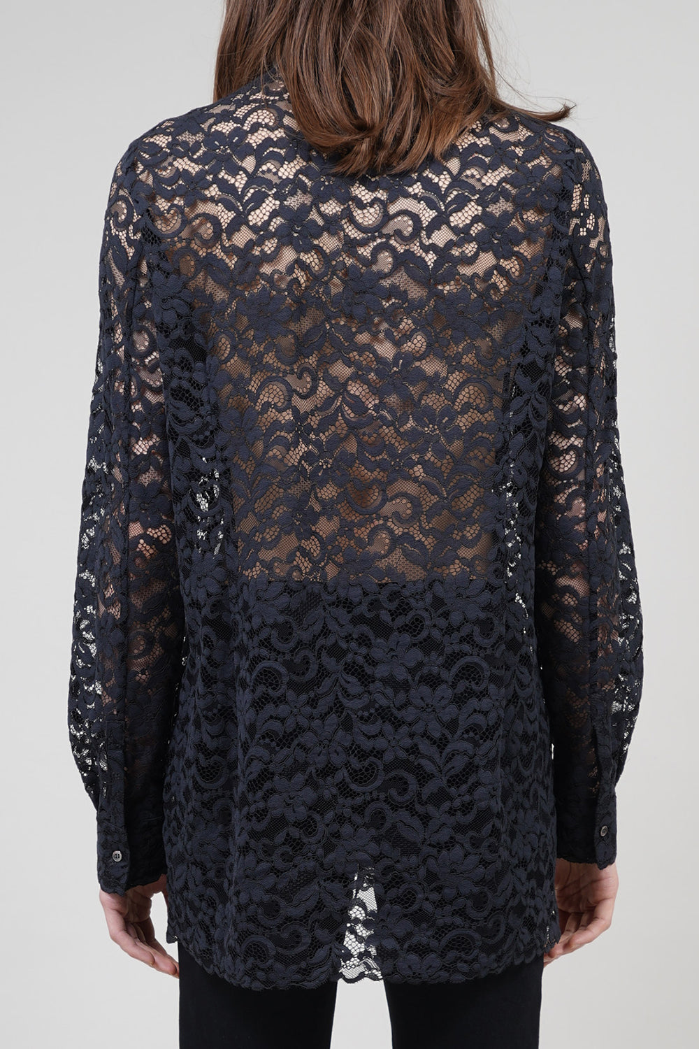Dendrobium Race Regular Lace Shirt Black