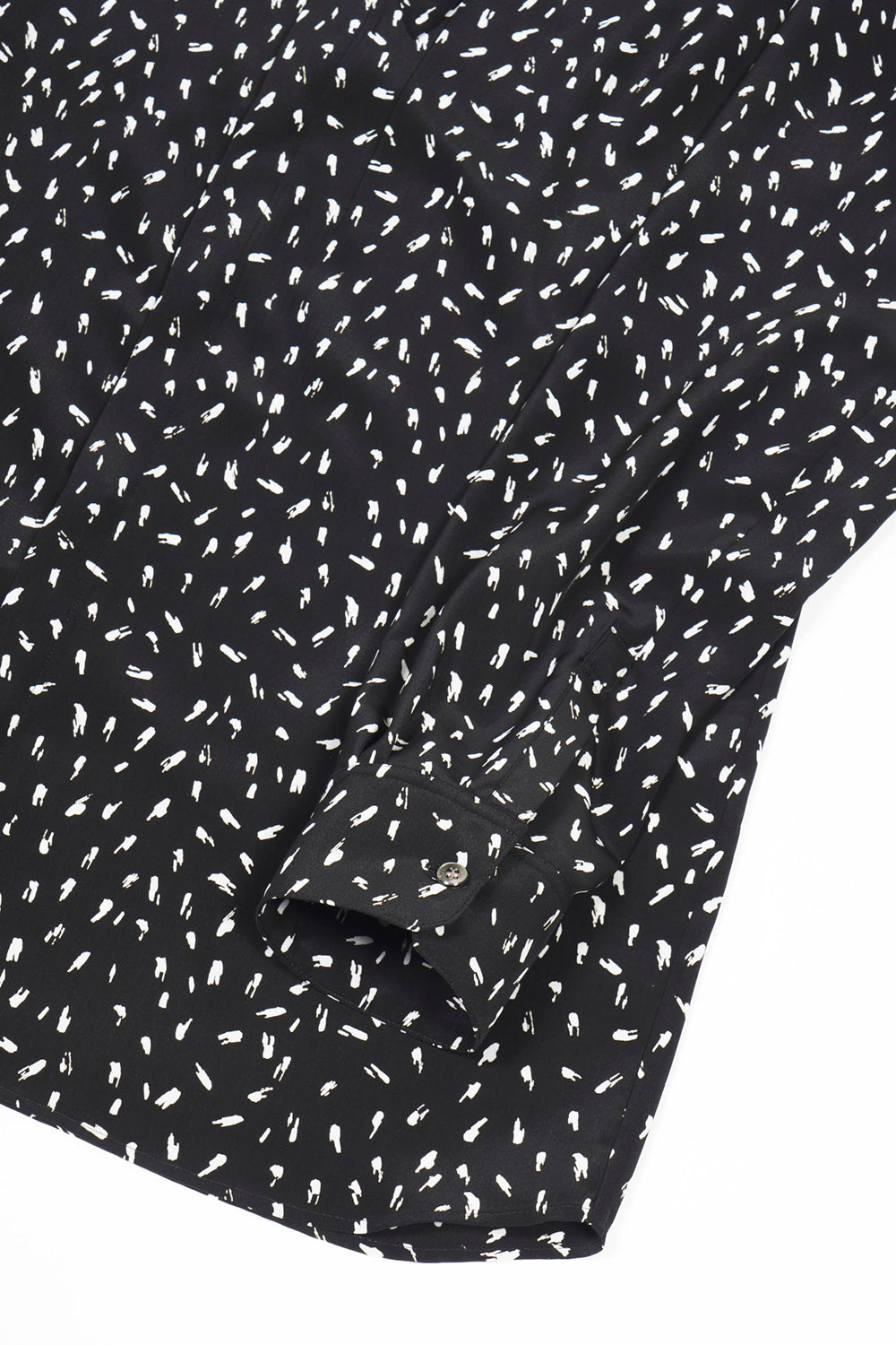 Decine Paint Dot Print Ribbon Shirt Black×Off White