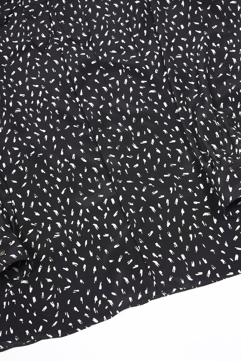 Decine Paint Dot Print Ribbon Shirt Black×Off White