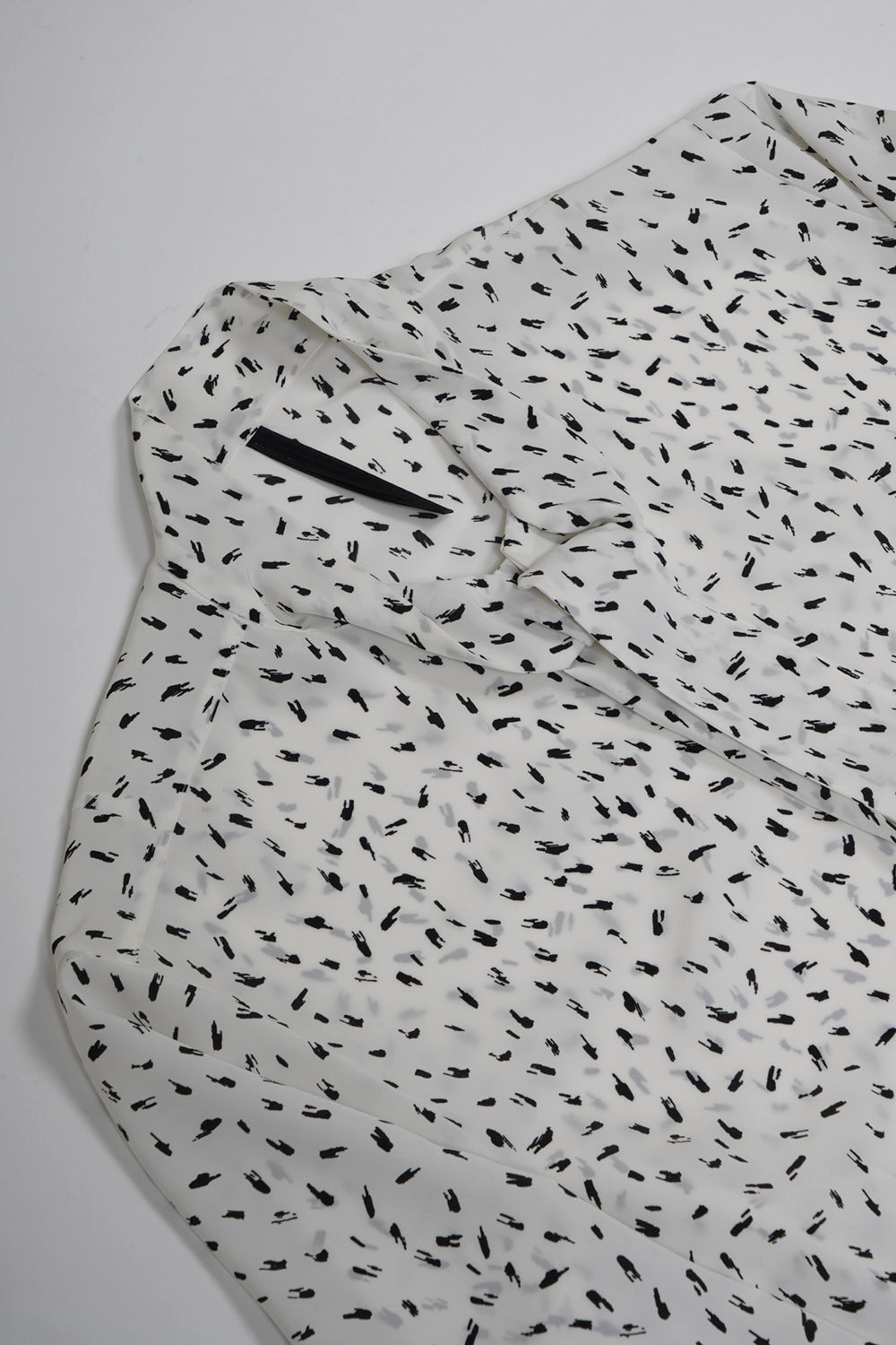 Decine Paint Dot Print Ribbon Shirt Off White×Black