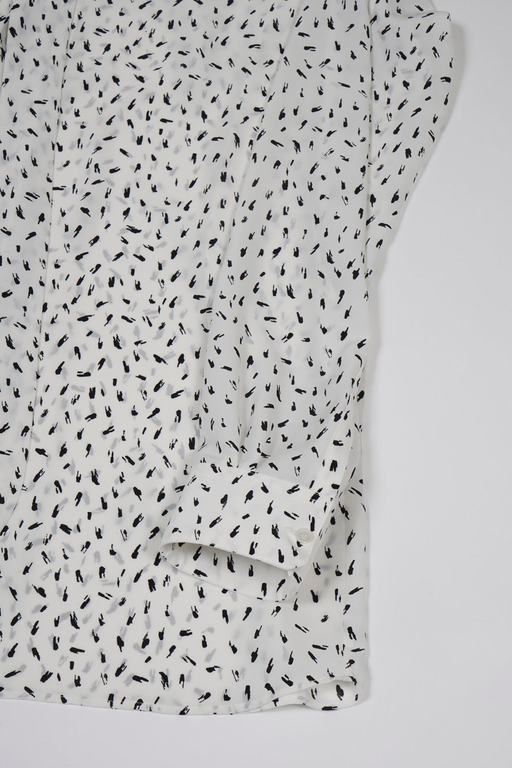 Decine Paint Dot Print Ribbon Shirt Off White×Black