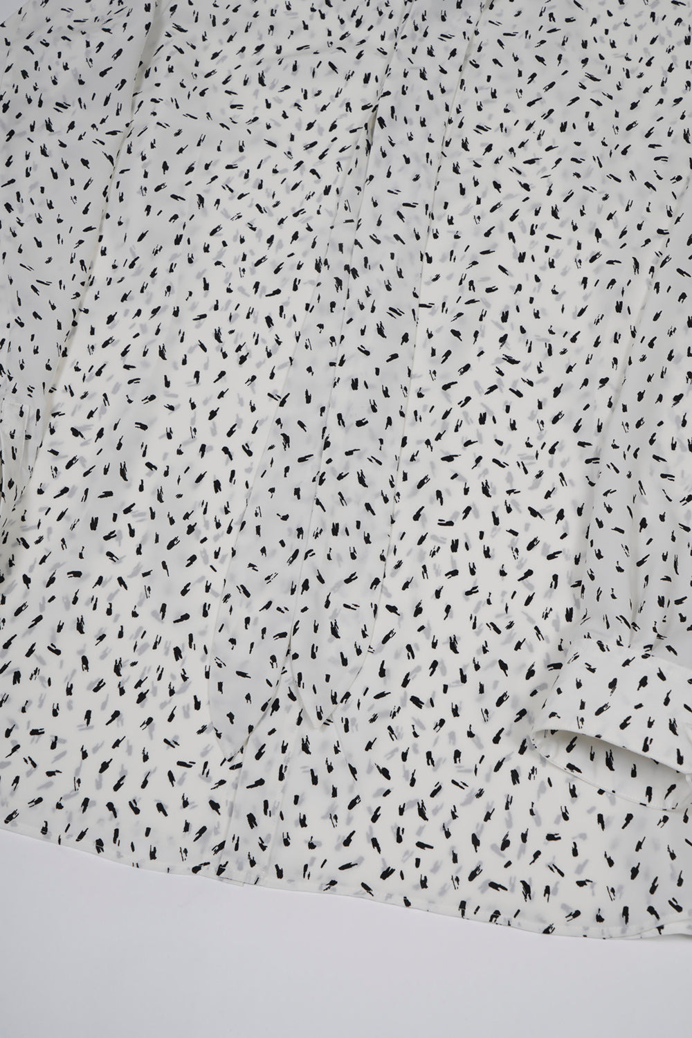 Decine Paint Dot Print Ribbon Shirt Off White×Black