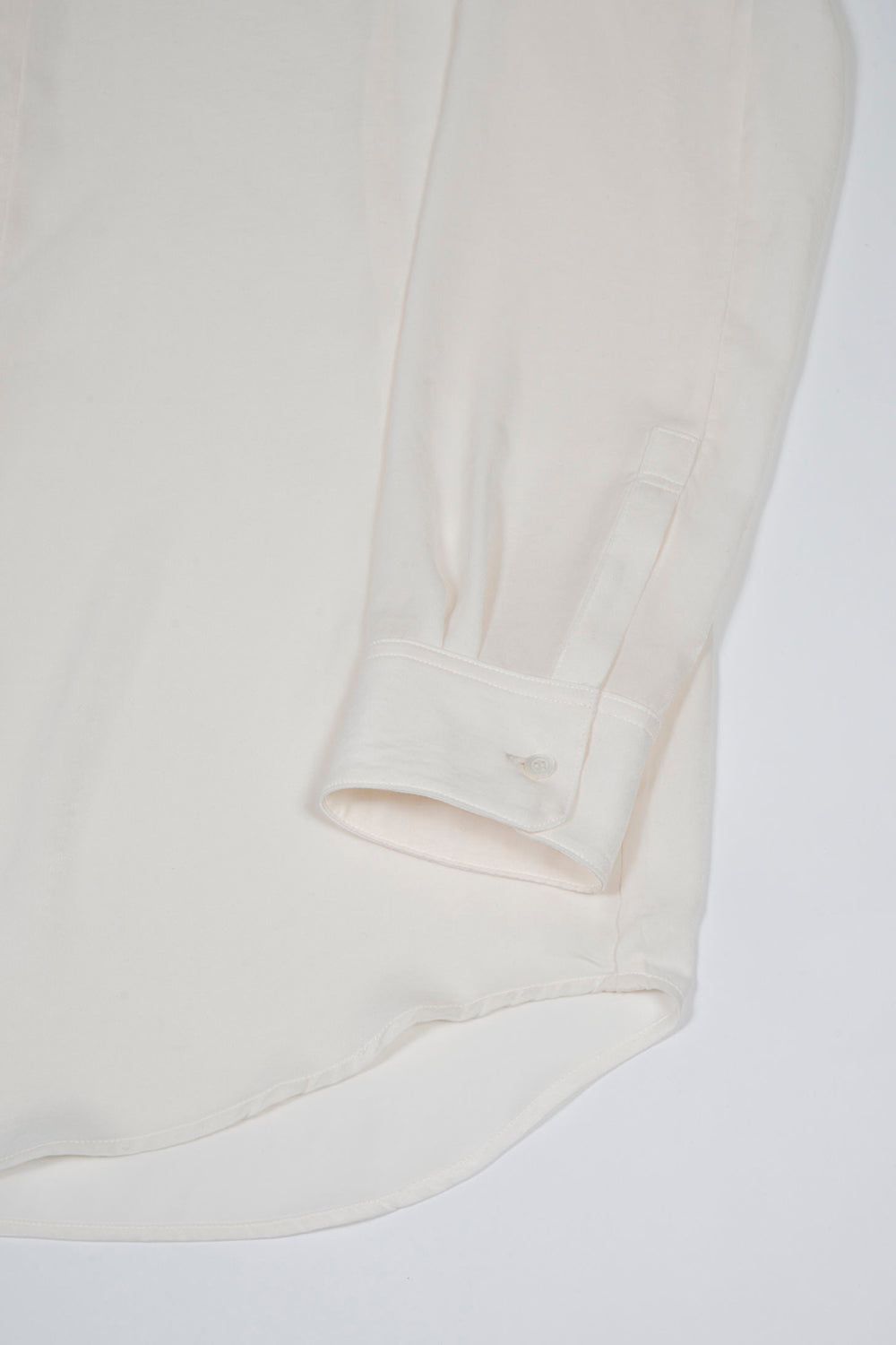 Pe Vintage Satin Velvet Collar Regular Shirt Cream