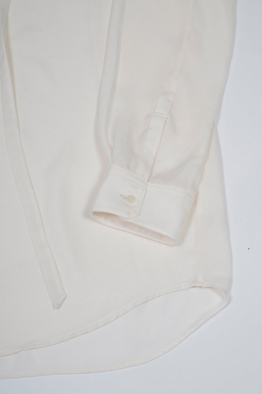 Pe Vintage Satin Regular Shirt with Ribbon Cream
