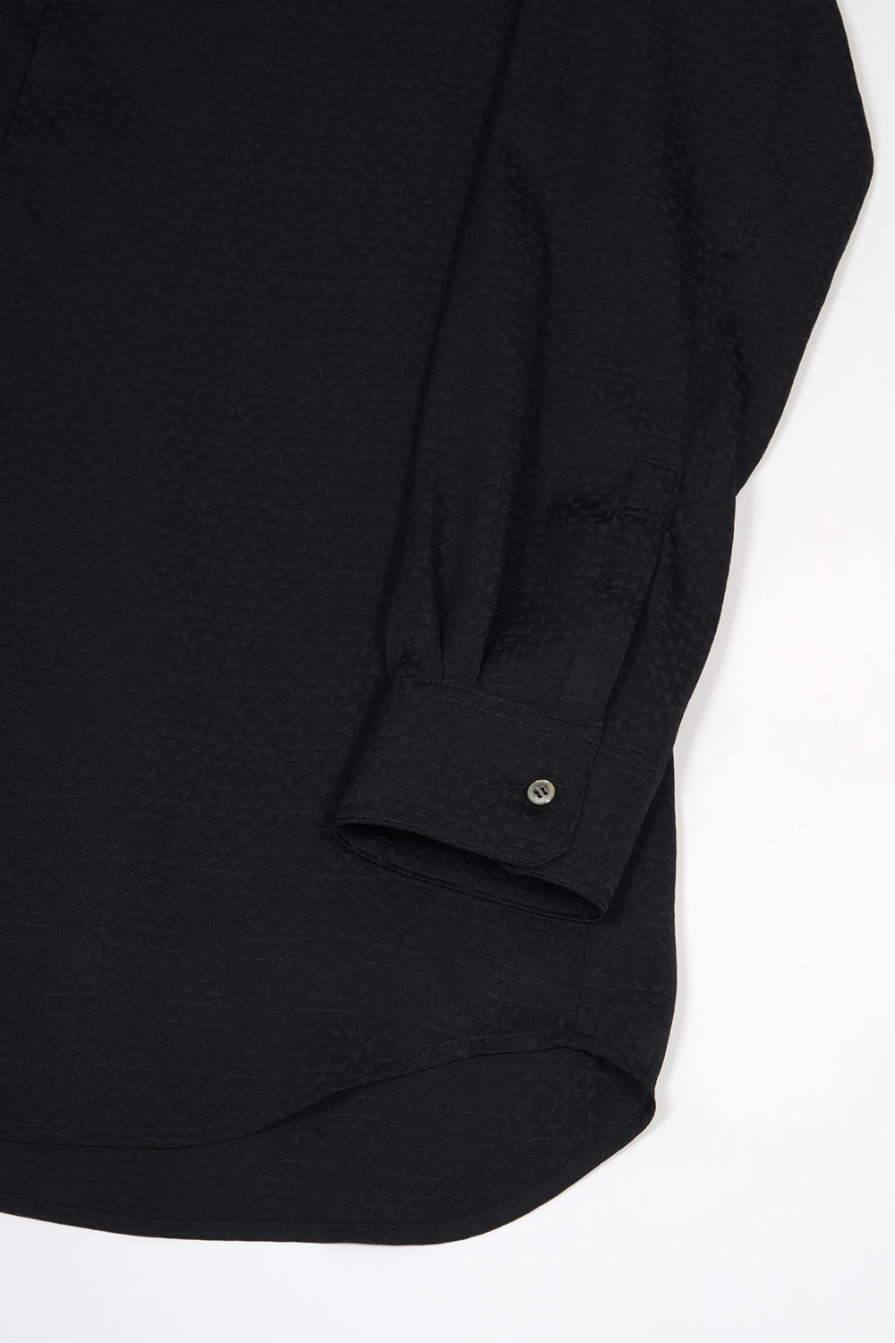 graphic satin jacquard Regular Shirt with Scarf Black