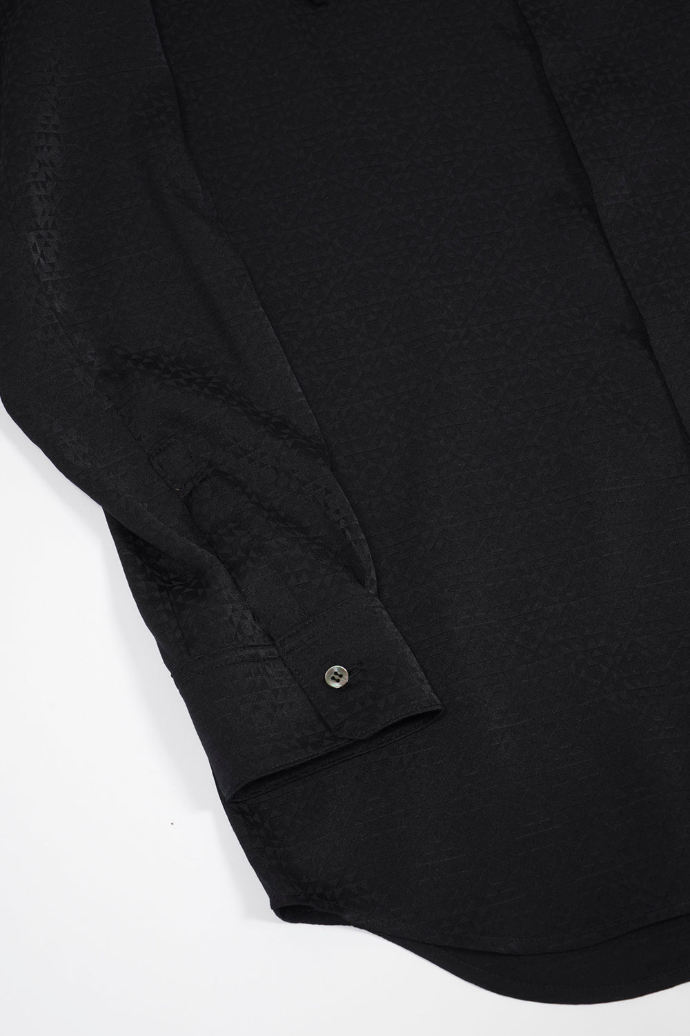 graphic satin jacquard Regular Shirt with Scarf Black