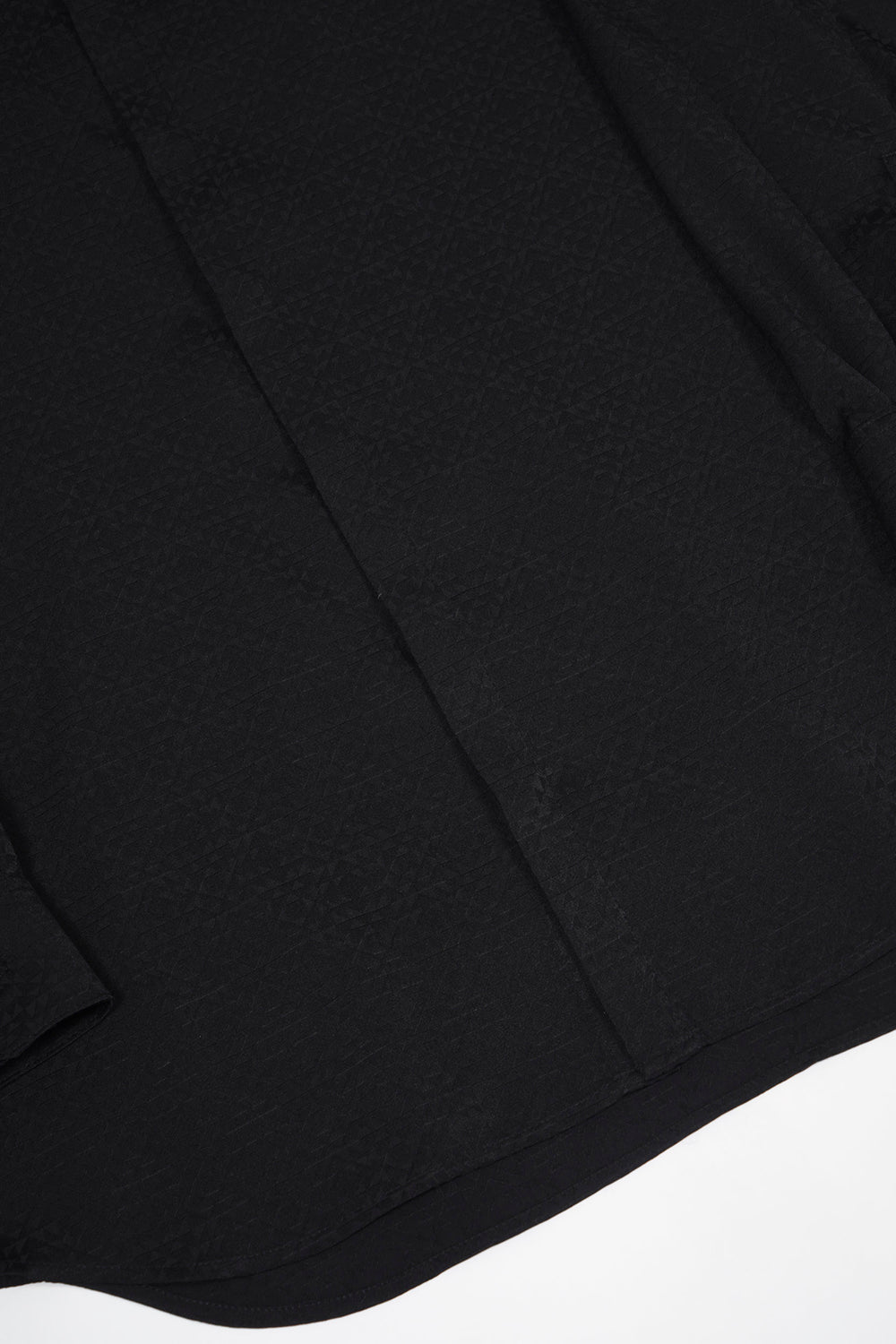 graphic satin jacquard Regular Shirt with Scarf Black