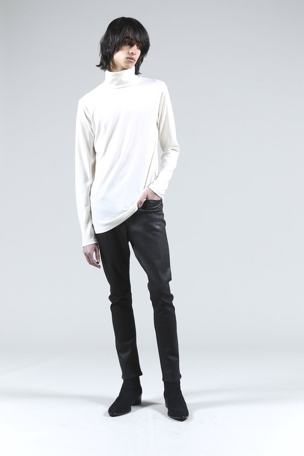 2/48 Mild Washable Jersey Turtleneck Pullover Cream