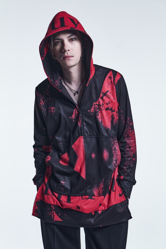 Zipp Hoodie Black/Red