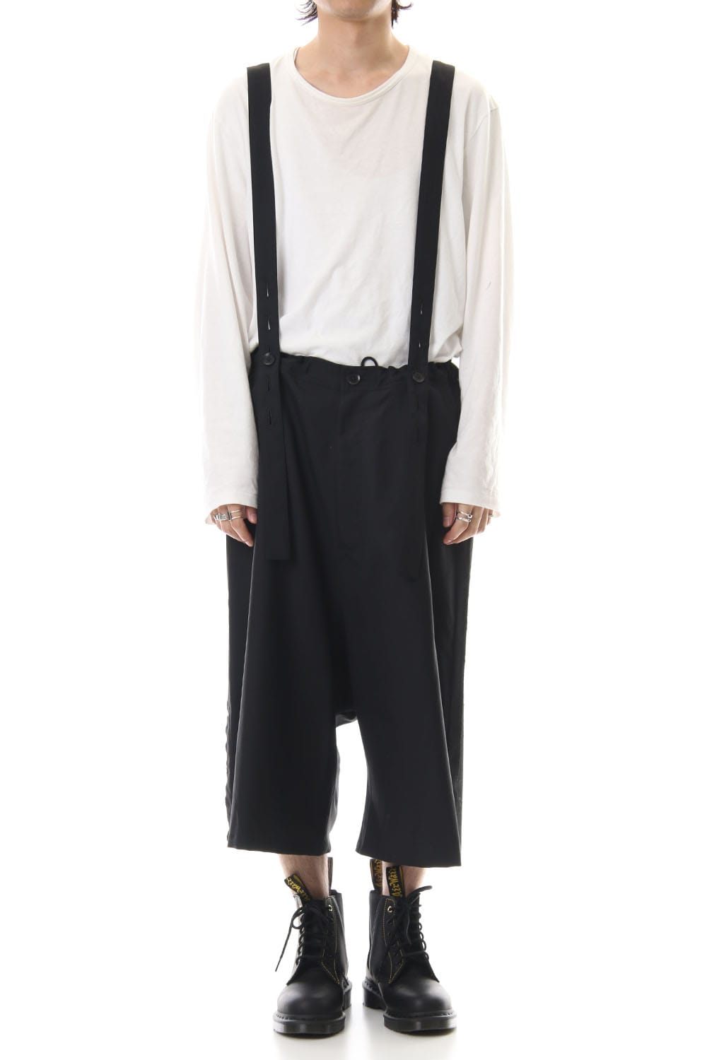 T/W gabardine Suspenders Cropped pants