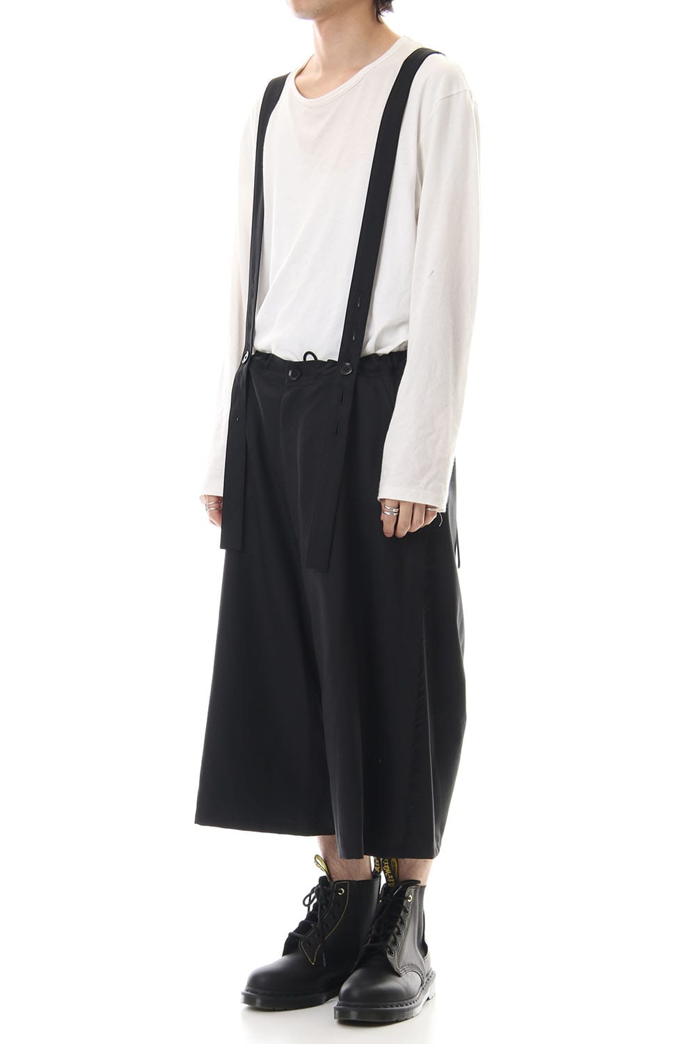 T/W gabardine Suspenders Cropped pants