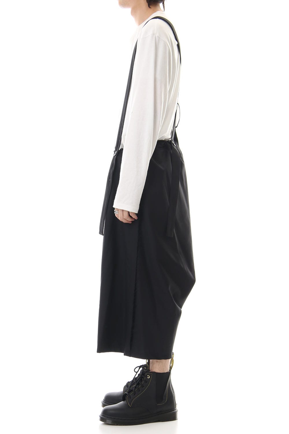 T/W gabardine Suspenders Cropped pants