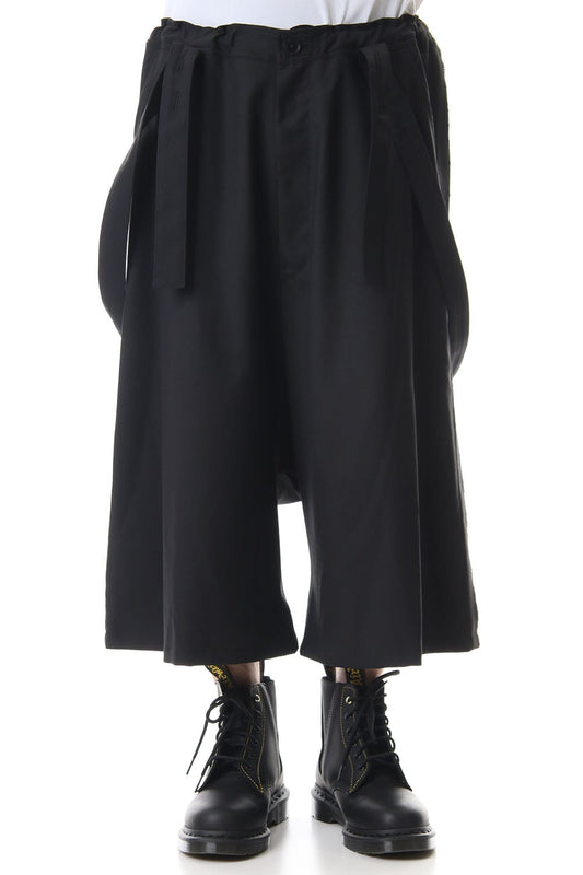 T/W gabardine Suspenders Cropped pants