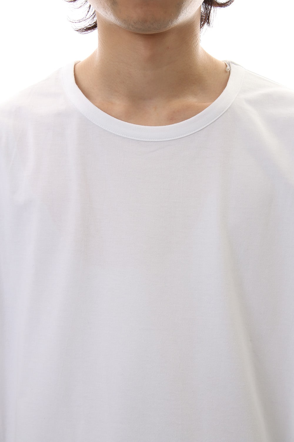 Back tape Short sleeve Cut & sew White