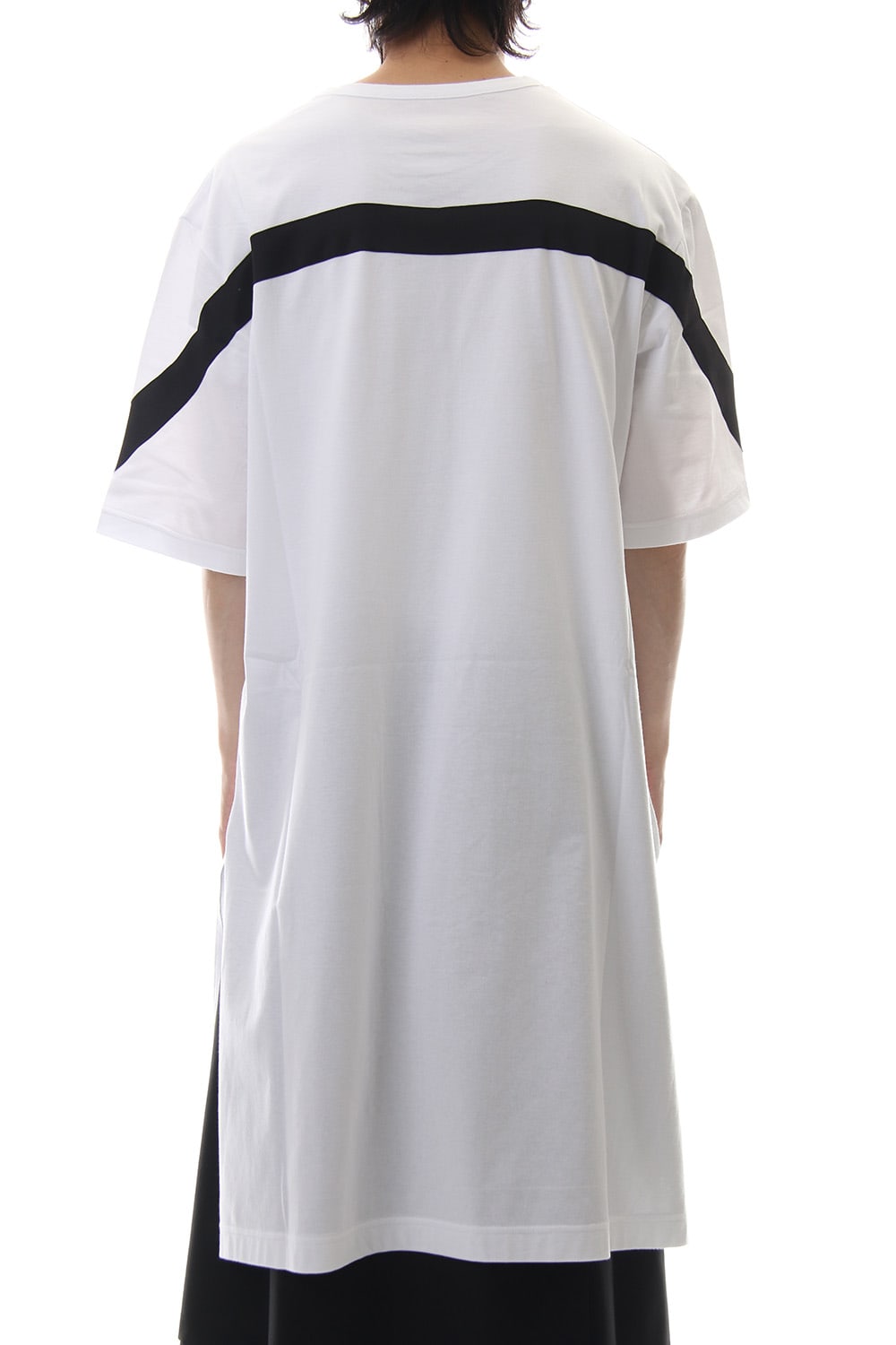 Back tape Short sleeve Cut & sew White