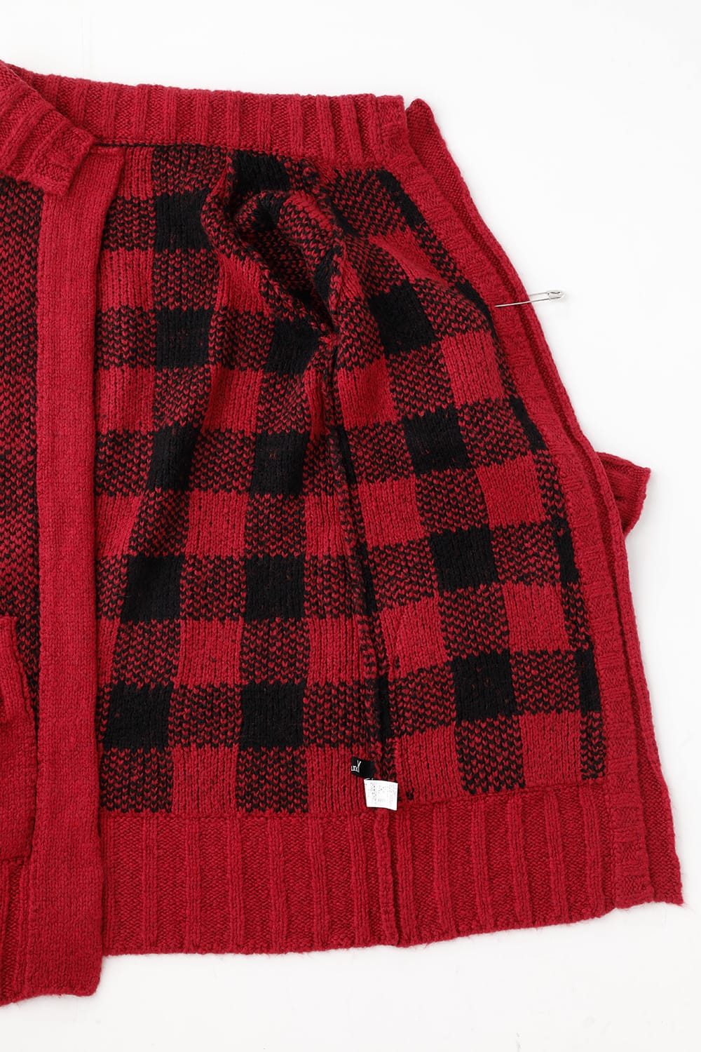 ロング ショール カーディガン Red