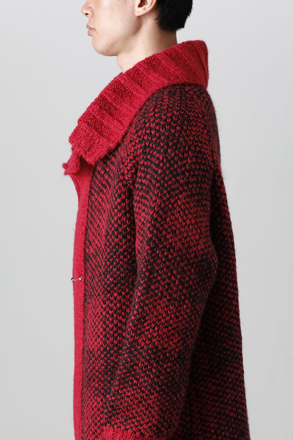 ロング ショール カーディガン Red