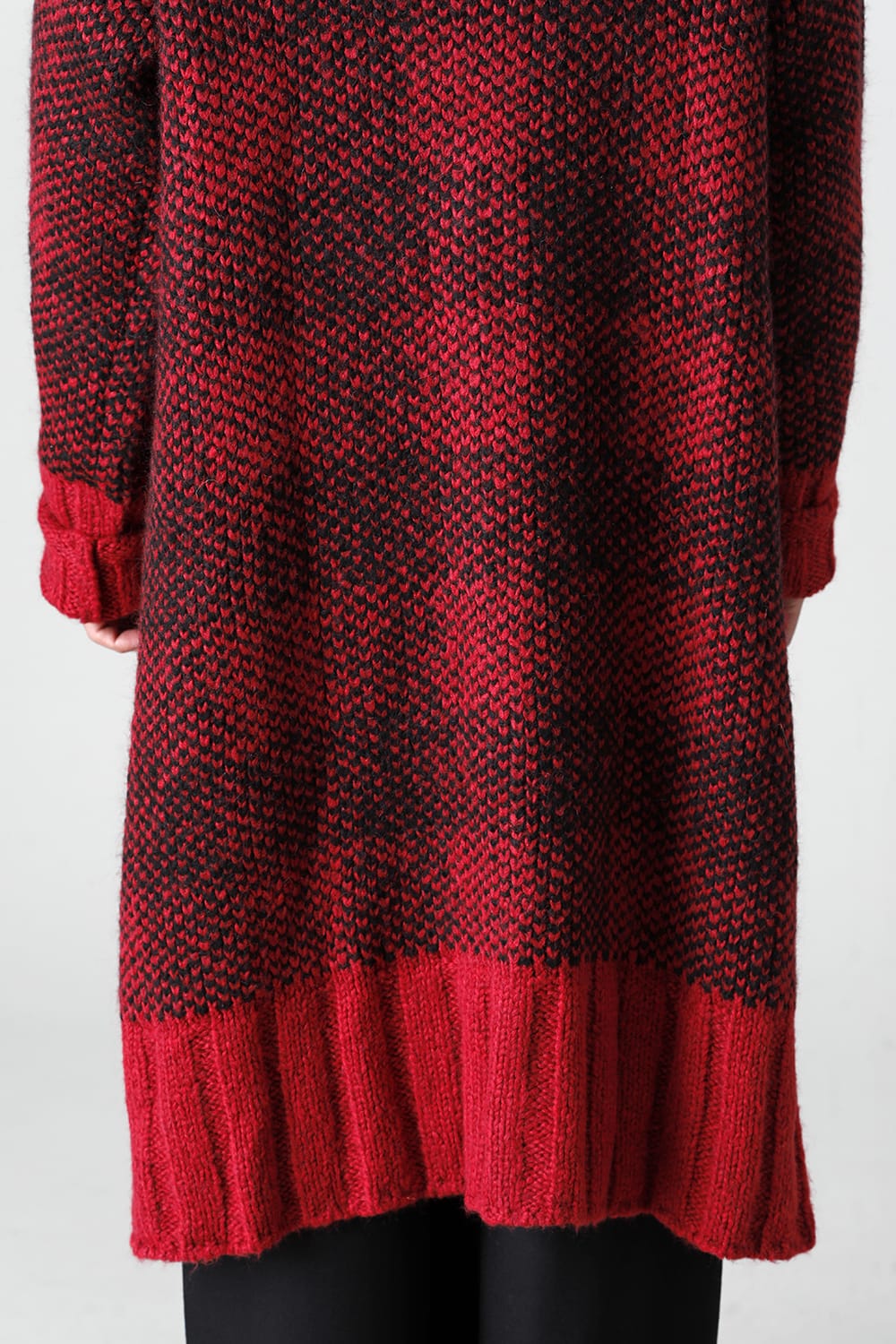 ロング ショール カーディガン Red