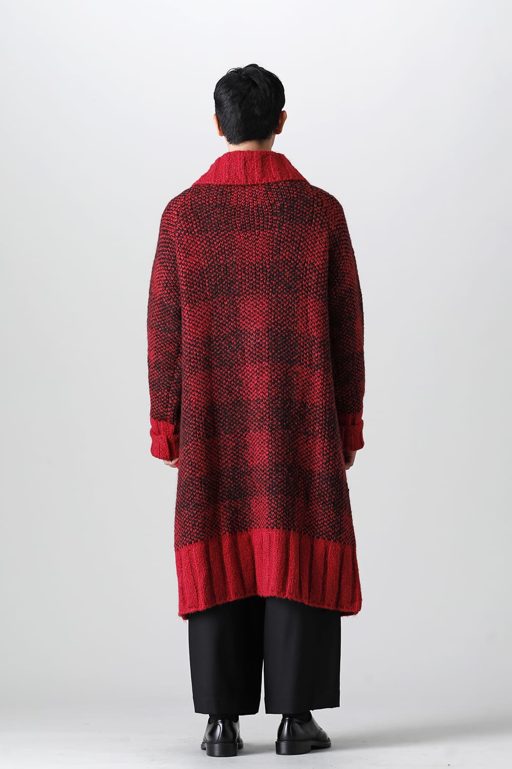 ロング ショール カーディガン Red