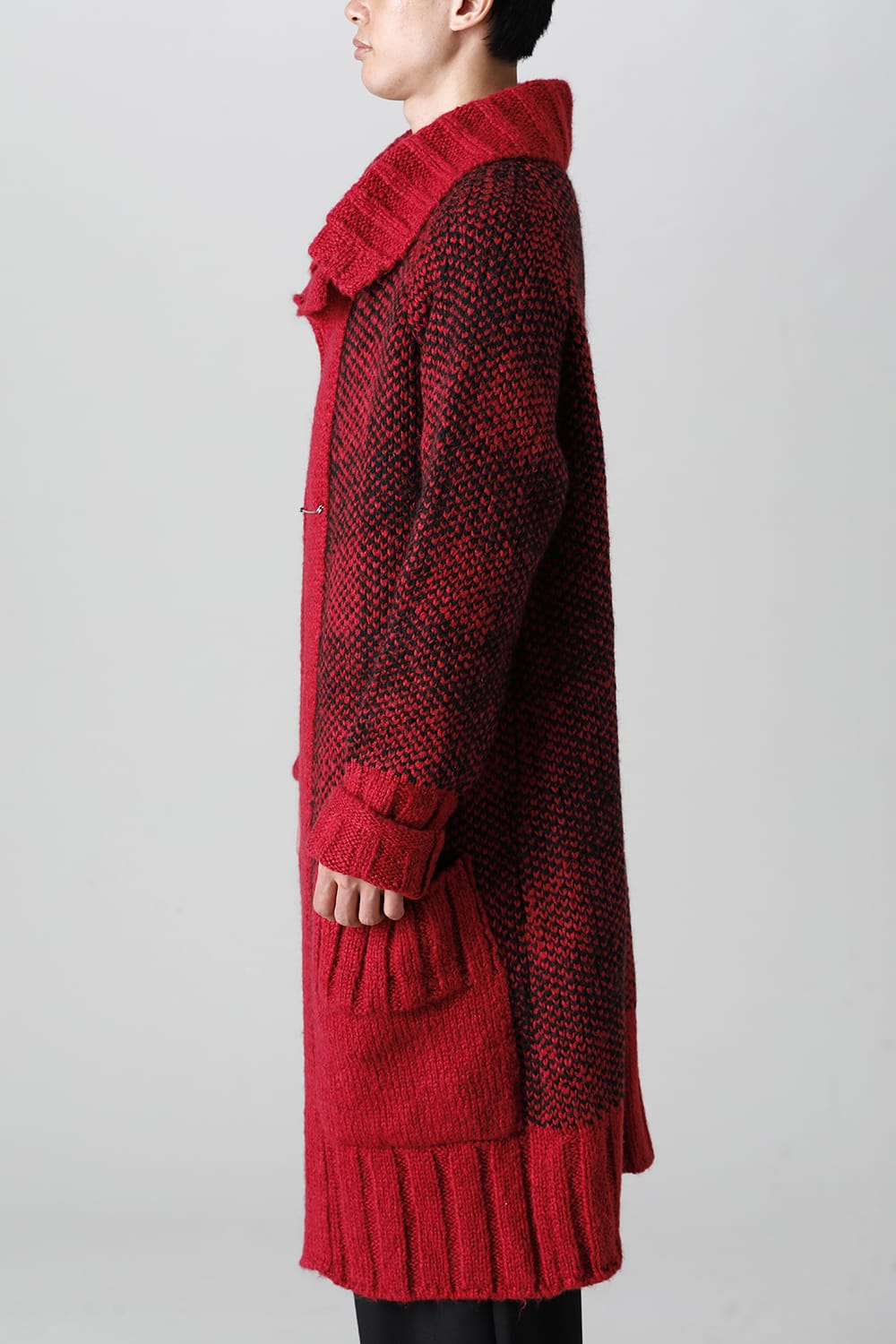 ロング ショール カーディガン Red