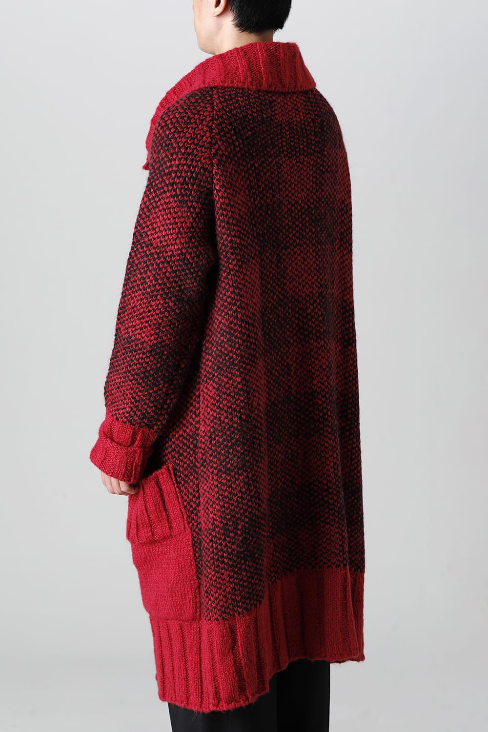 ロング ショール カーディガン Red