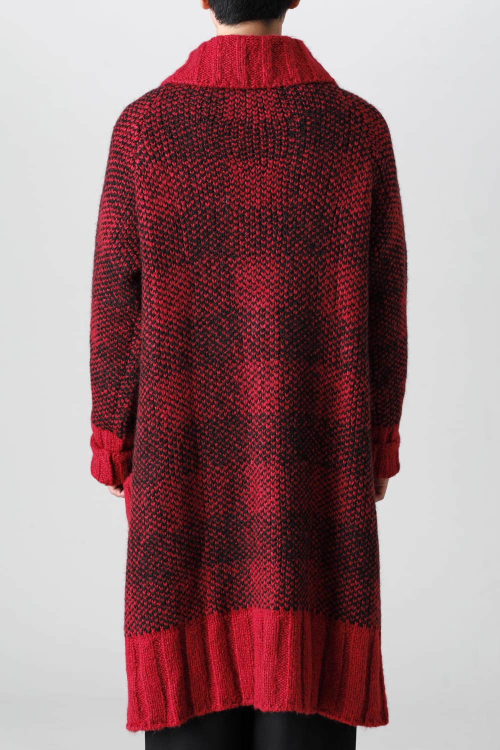 ロング ショール カーディガン Red