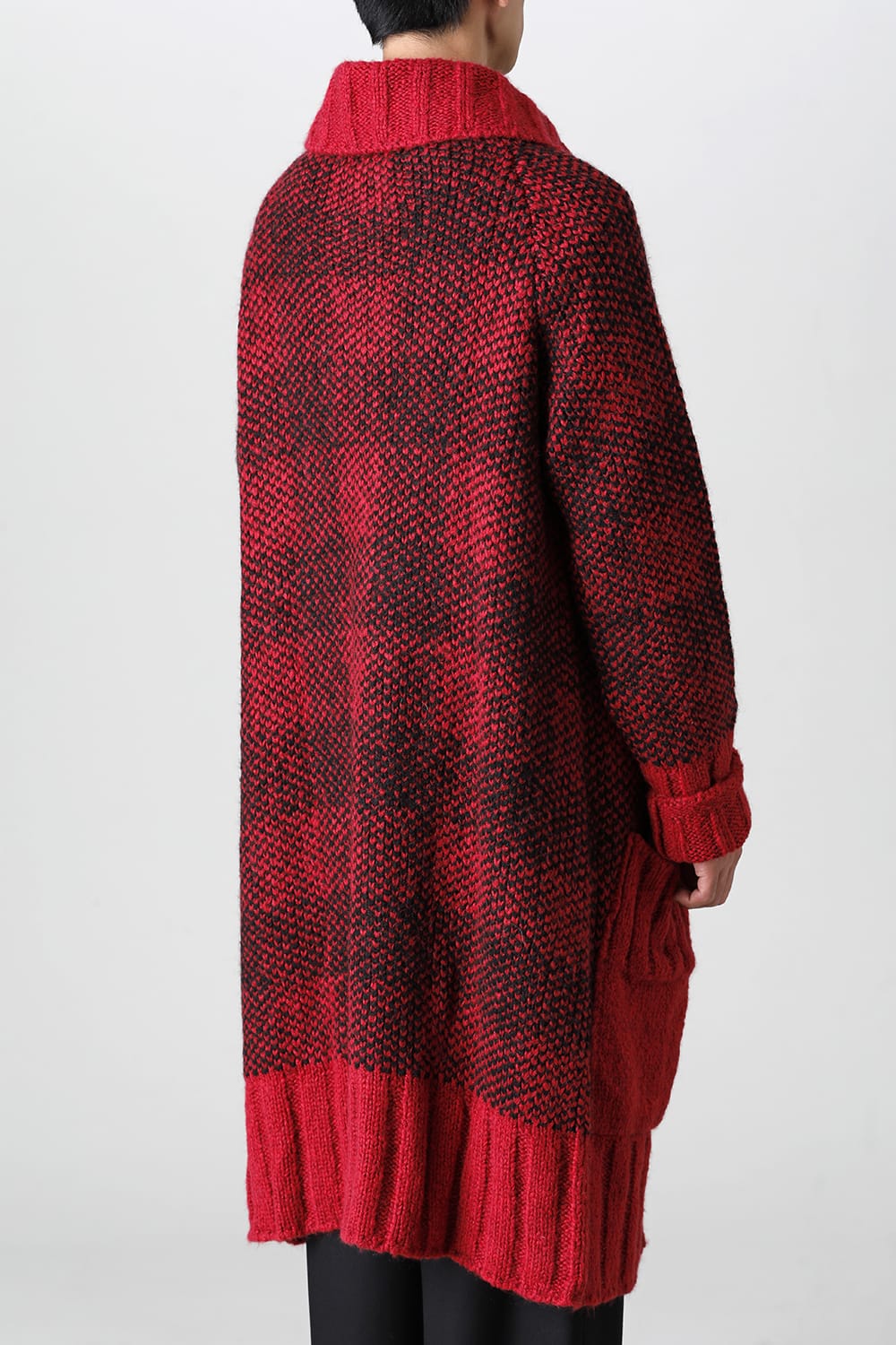 ロング ショール カーディガン Red