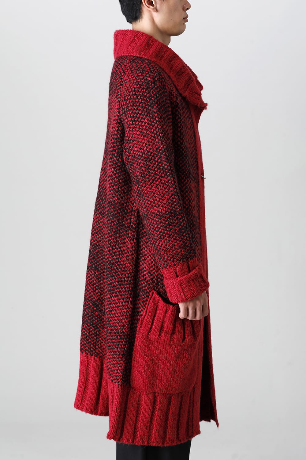 ロング ショール カーディガン Red