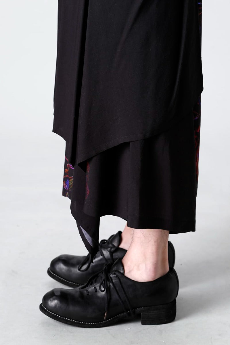 Pressed Flower Rayon Front flared pants