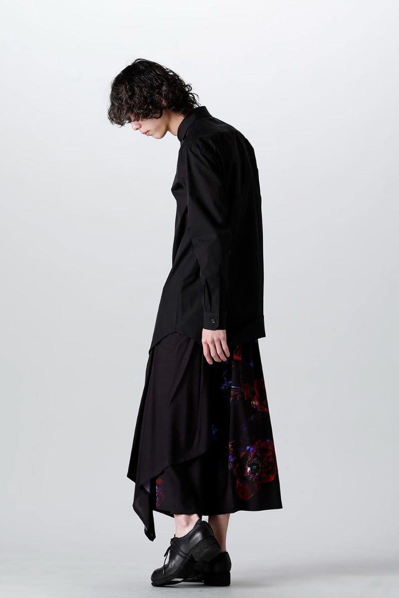 Pressed Flower Rayon Front flared pants