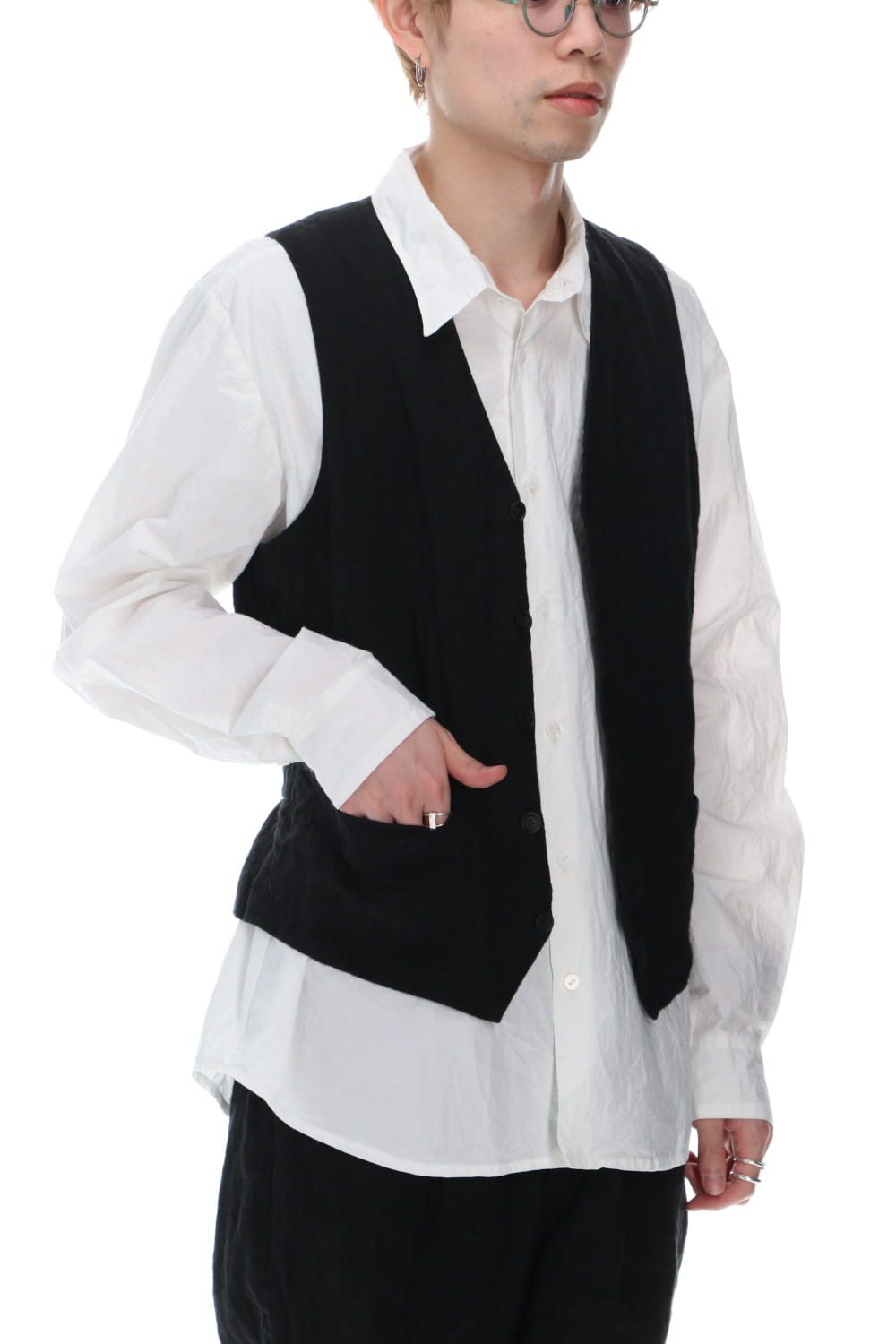 Artist Linen Gilet Black