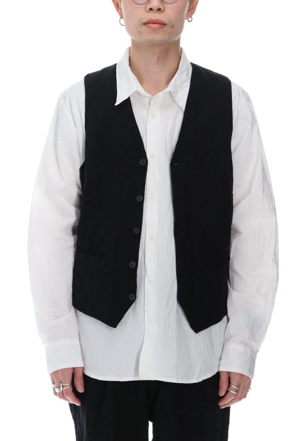 Artist Linen Gilet Black