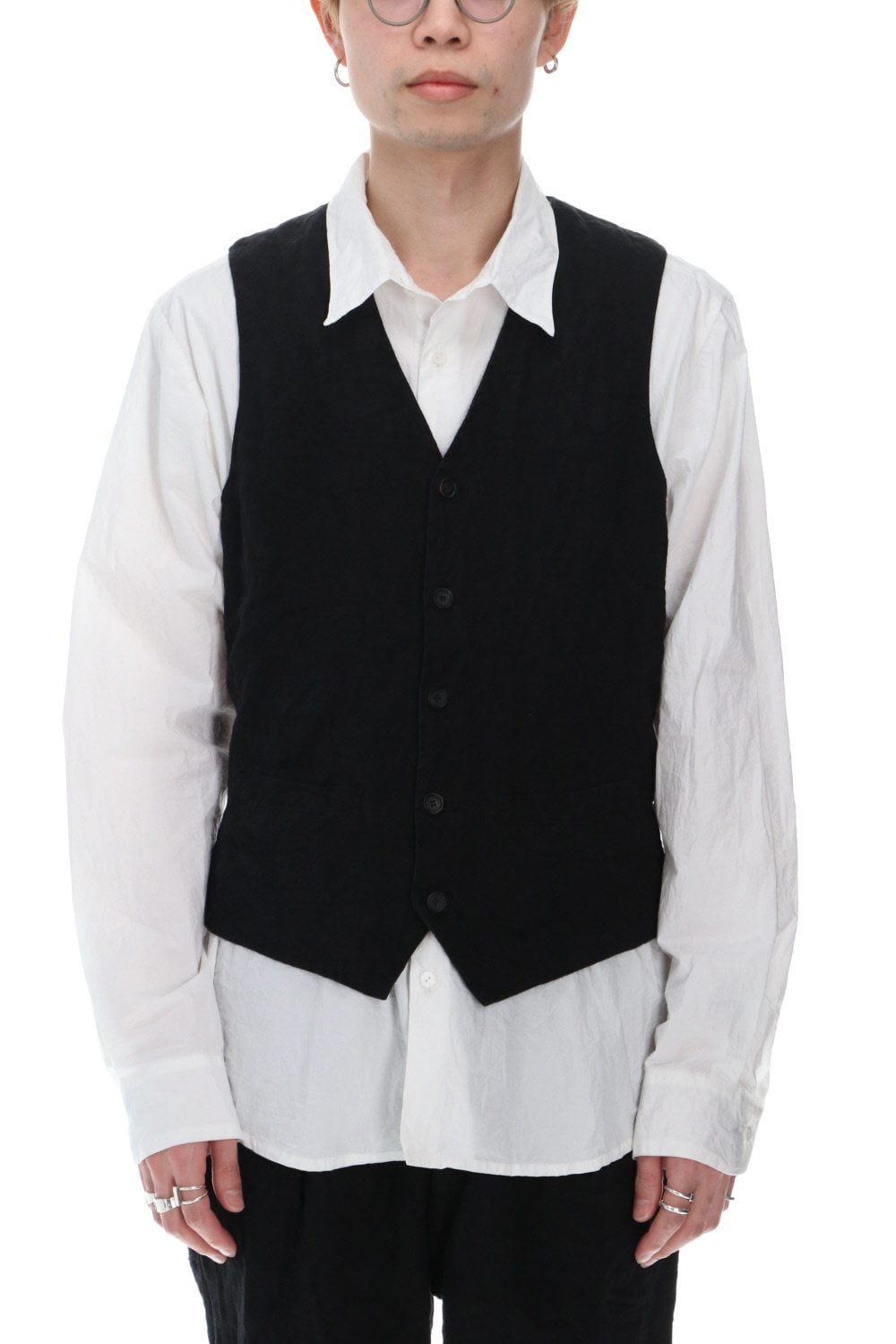 Artist Linen Gilet Black