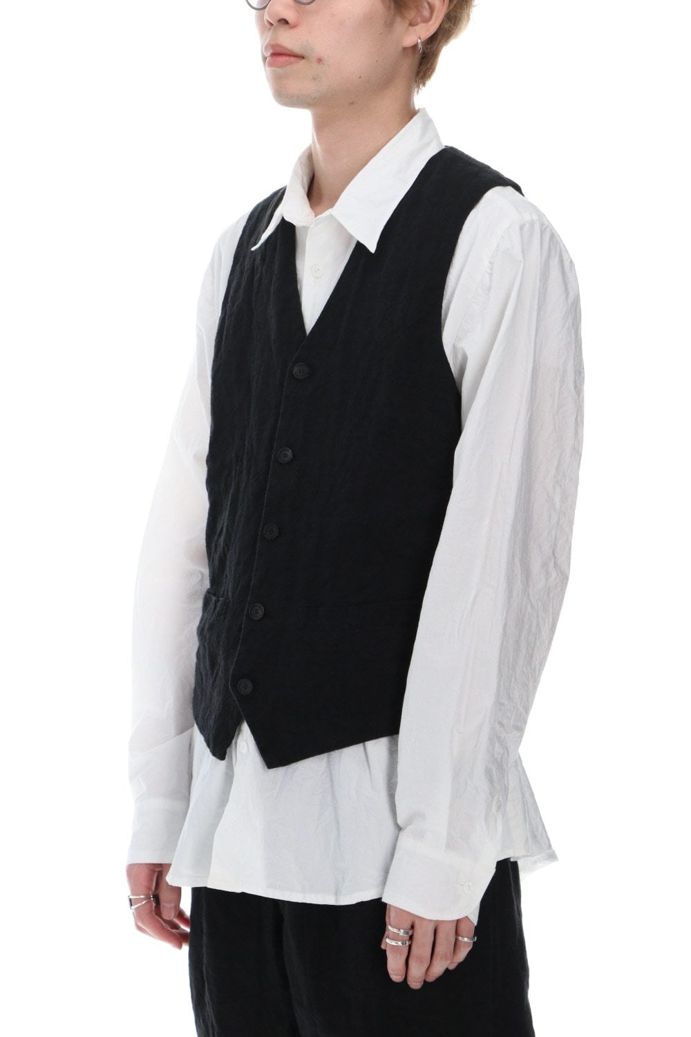 Artist Linen Gilet Black