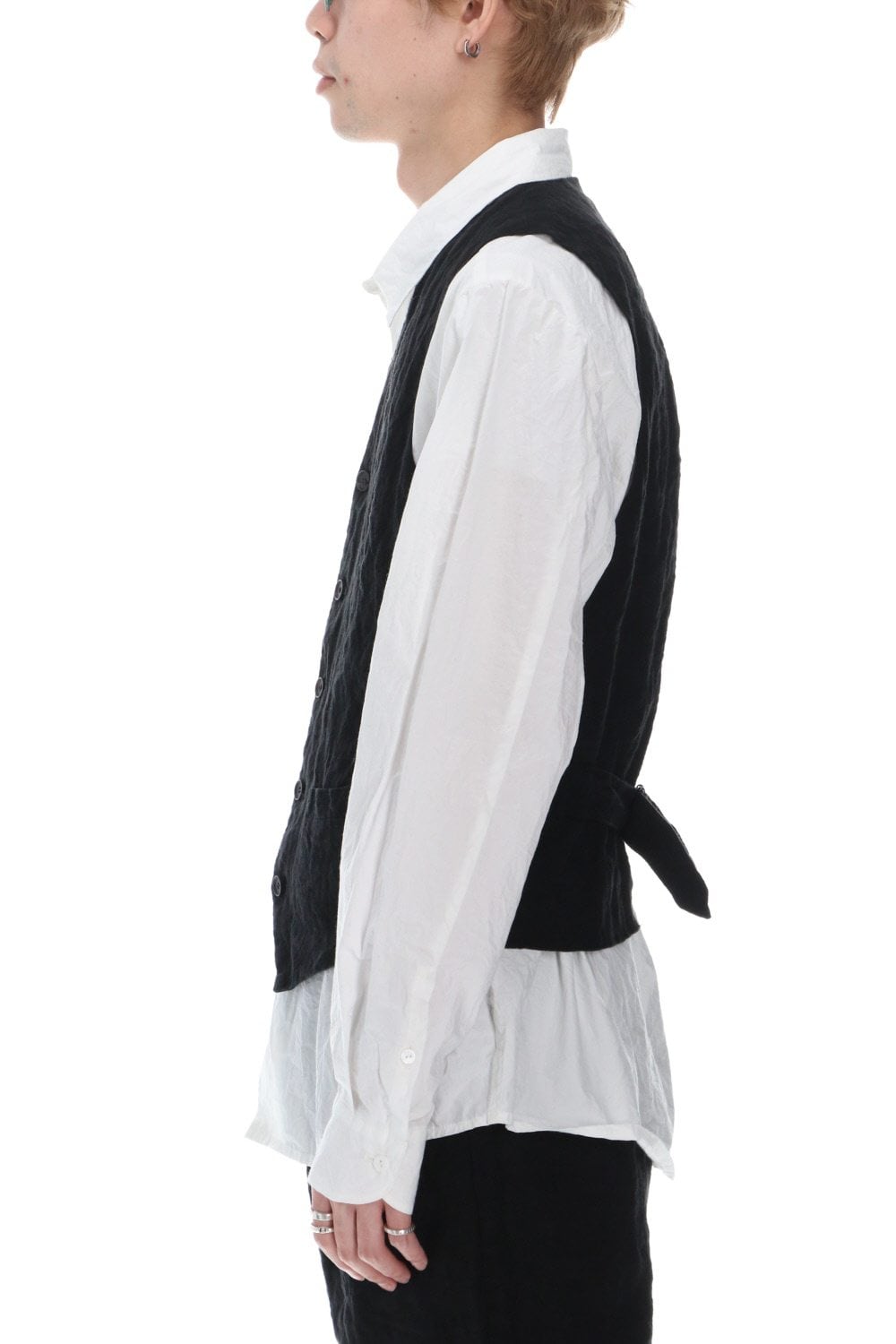 Artist Linen Gilet Black